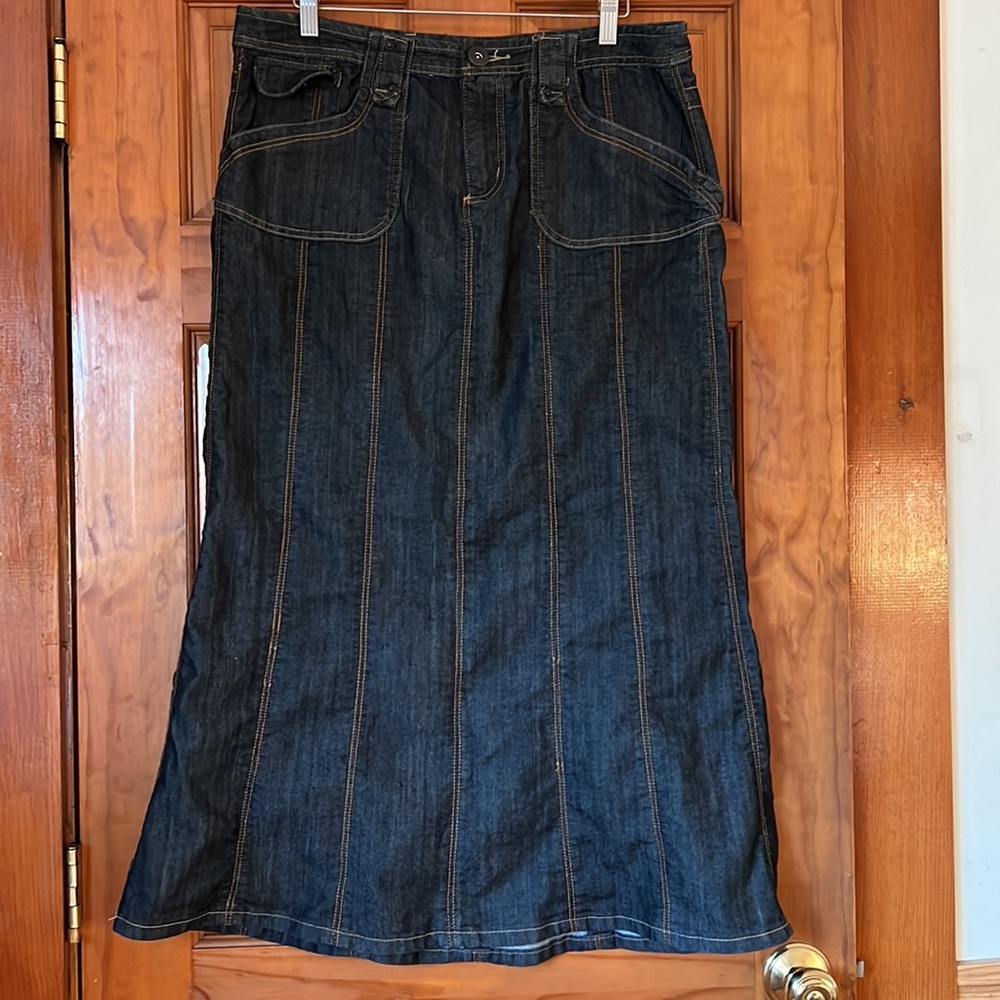 Baccini Long Denim Jeans Skirt Size 12